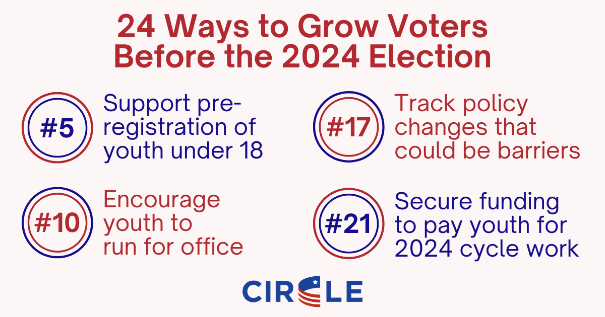 24 Ways to Grow Voters Before 2024 CIRCLE
